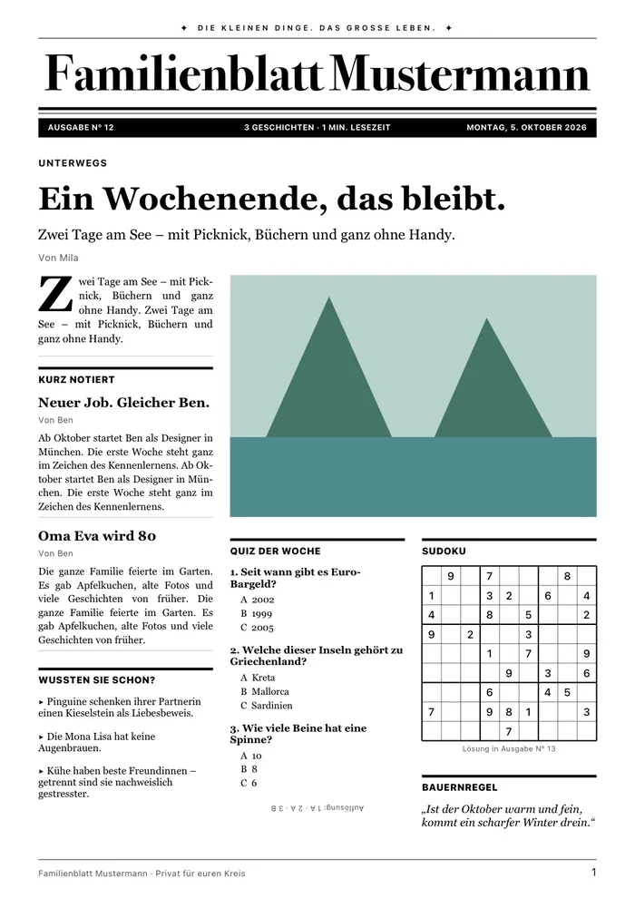 Beispiel Familienblatt Mustermann